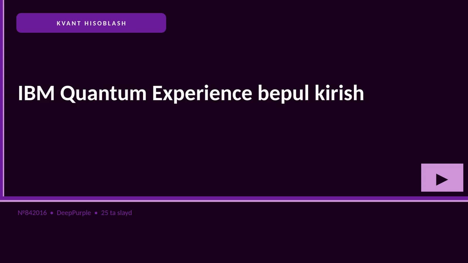 IBM Quantum Experience bepul kirish