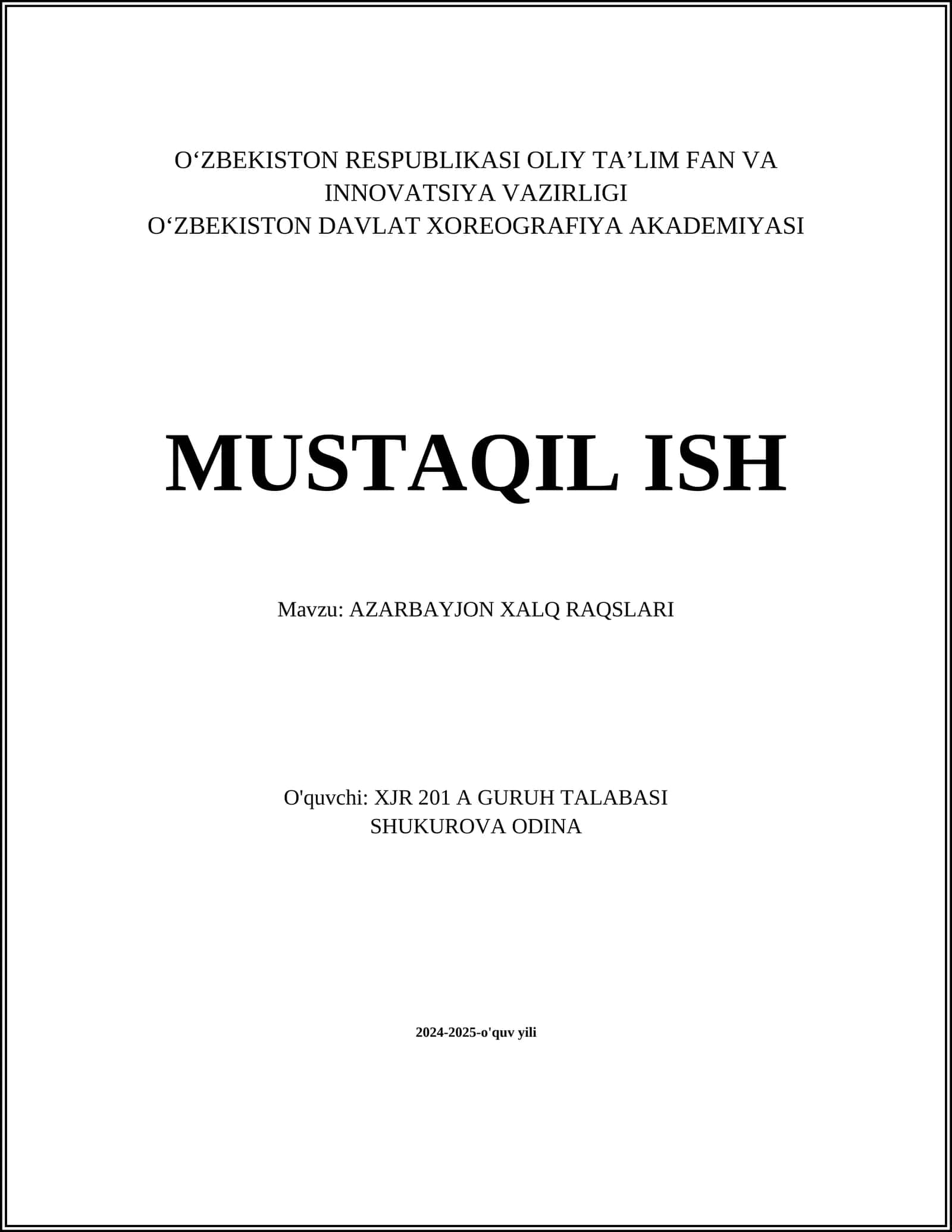 AZARBAYJON XALQ RAQSLARI