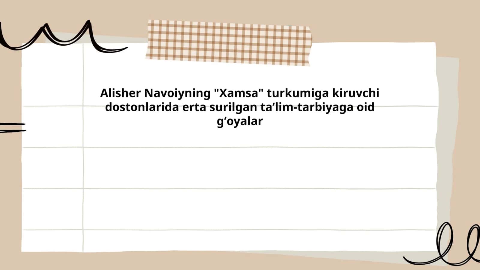 Alisher Navoiy "Xamsa" turkumi dostonlari