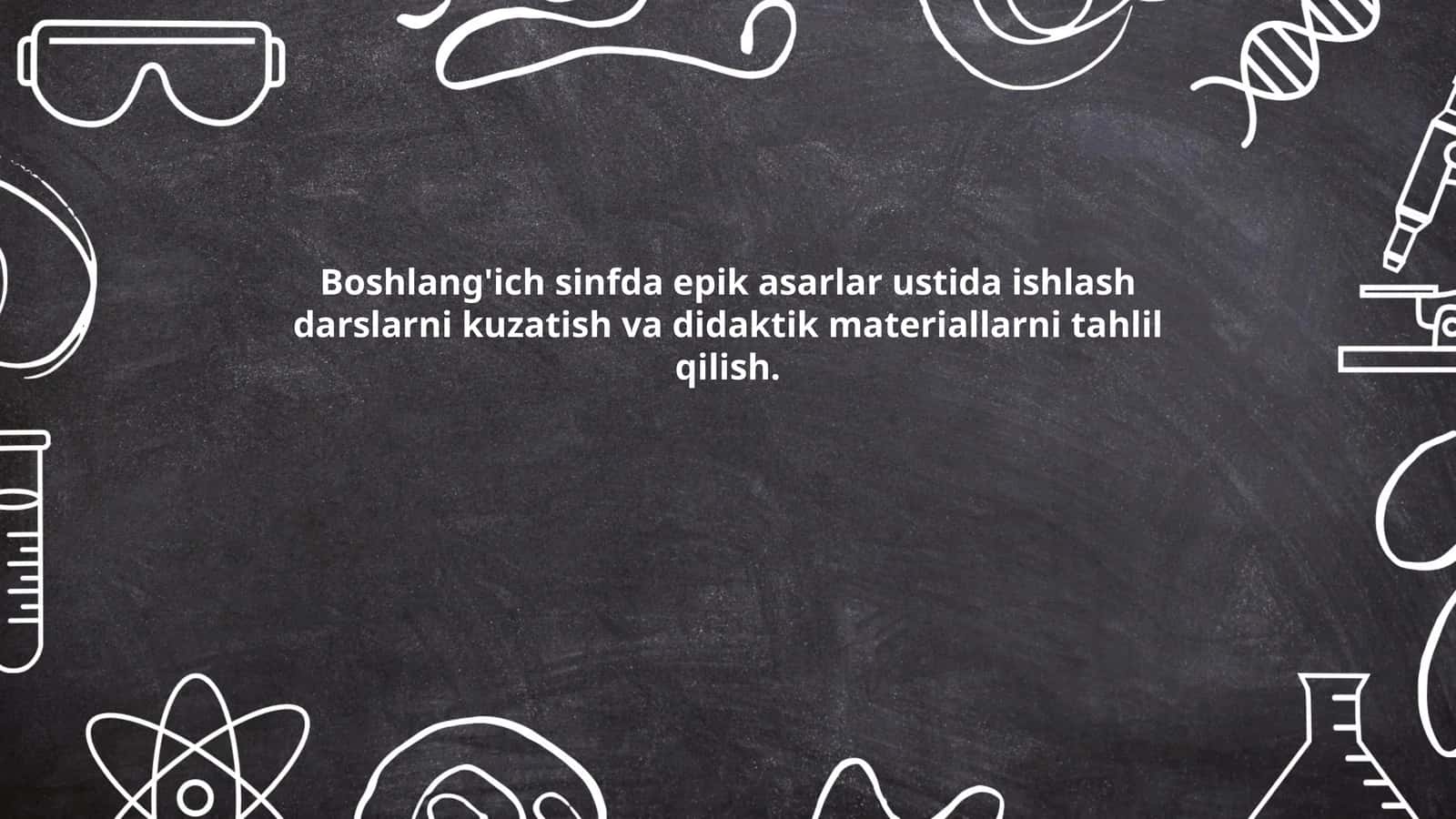 Boshlang'ich sinfda epik asarlar ustida ishlash
