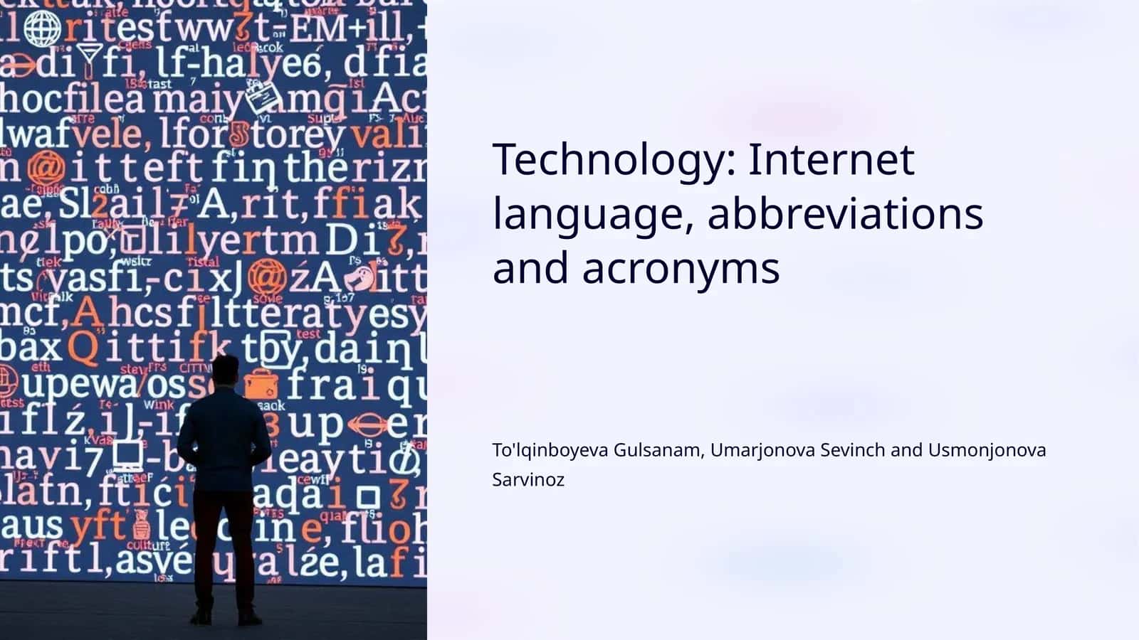 Internet language, abbreviations and acronyms