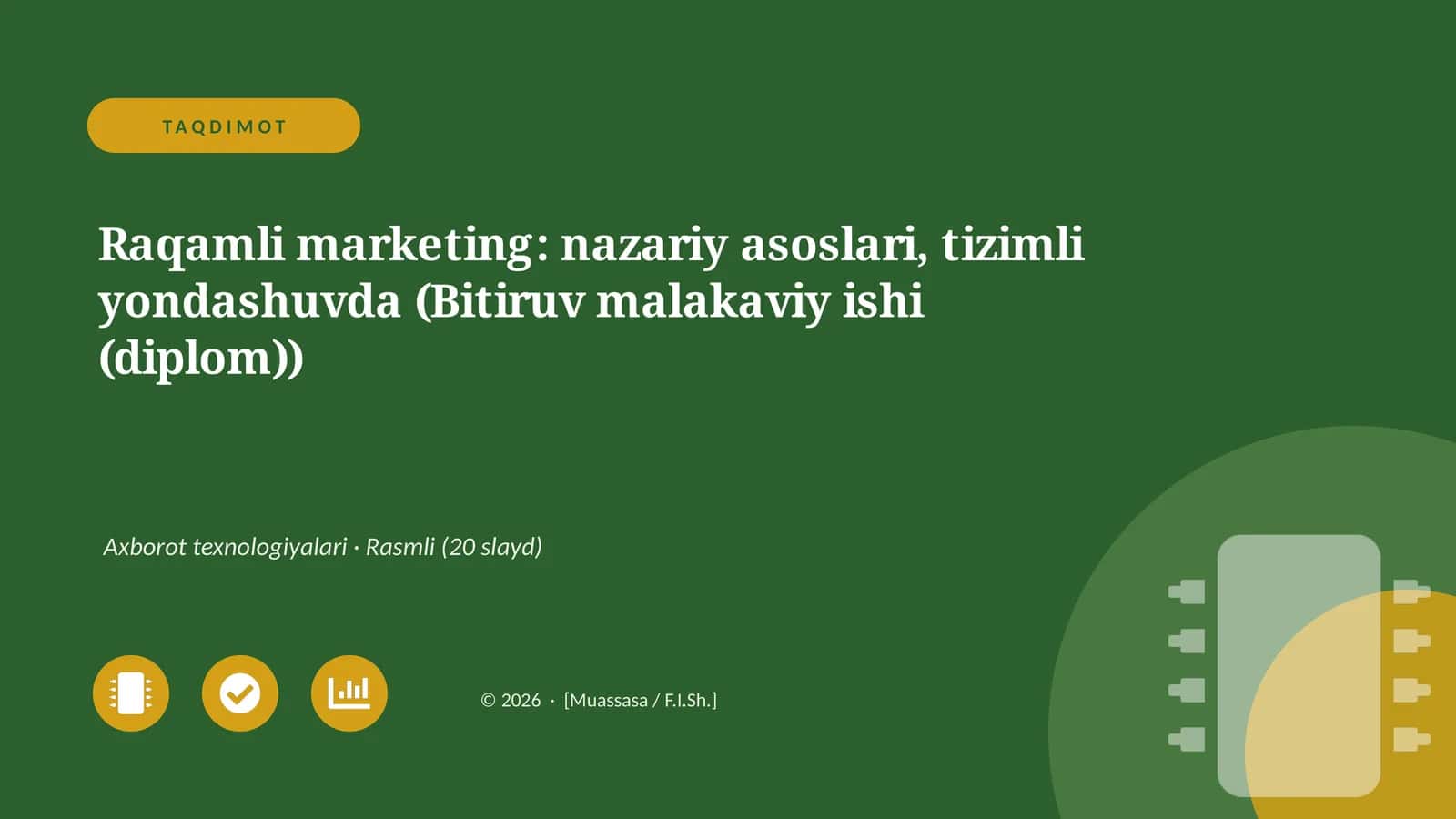 Raqamli marketing: nazariy asoslari, tizimli yondashuvda (Bitiruv malakaviy ishi (diplom))