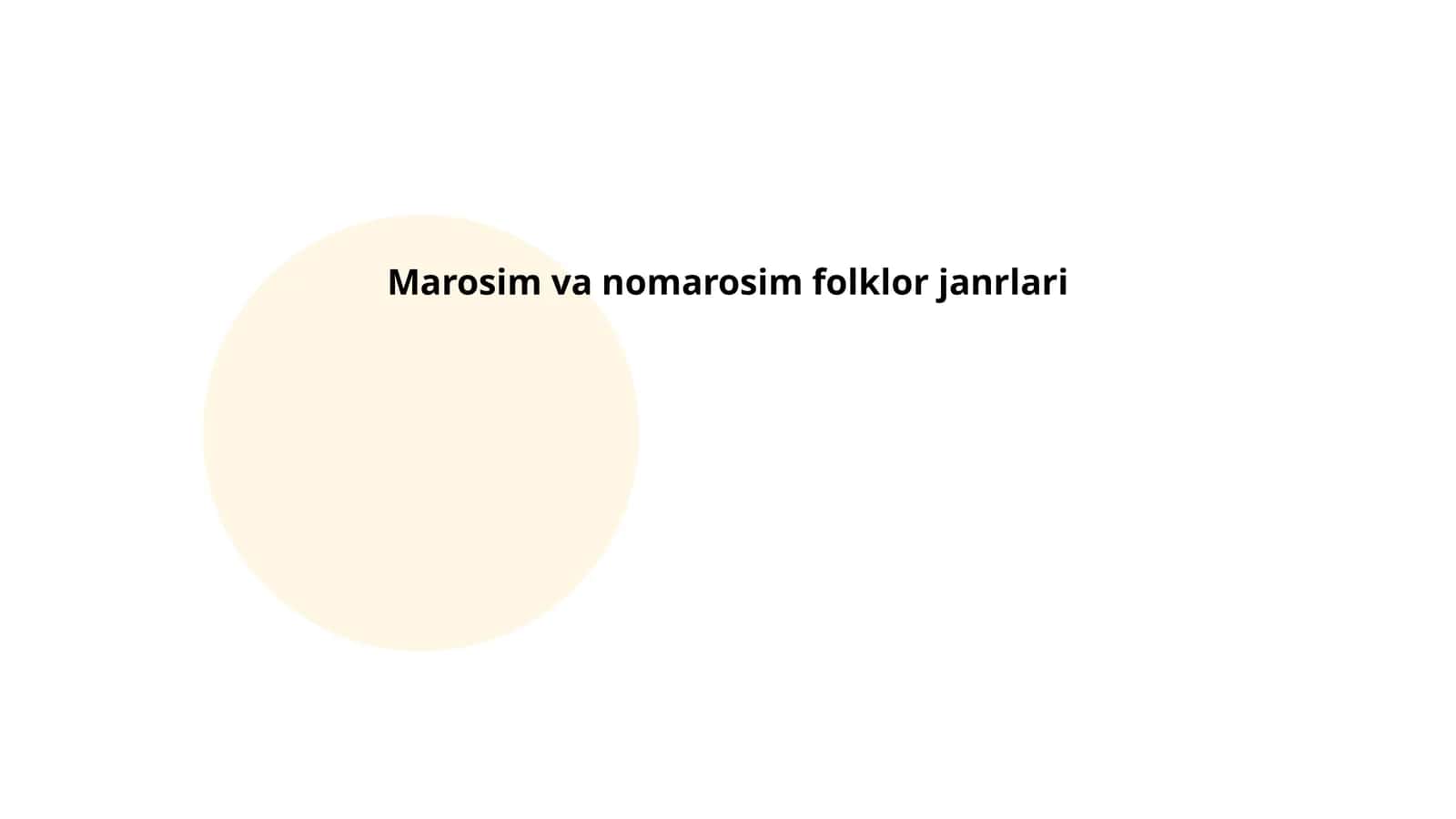Marosim va nomarosim folklor janrlari