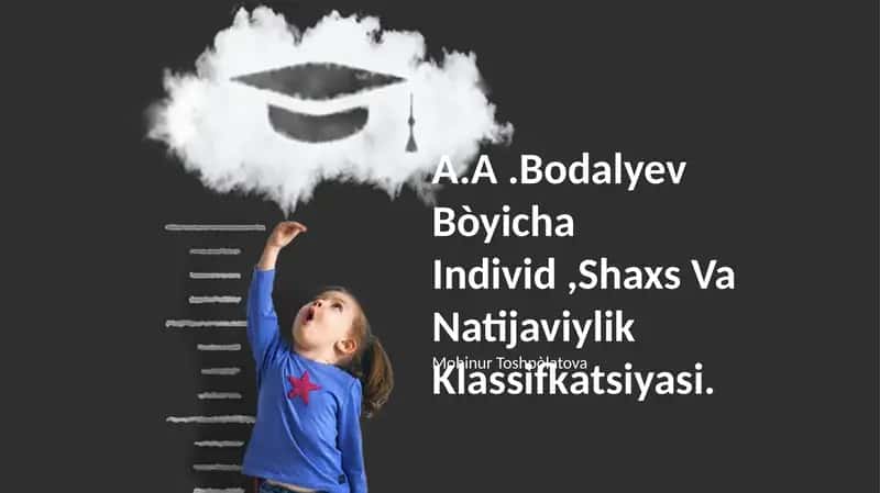 A.A.Bodalyev Bòyicha Individ,Shaxs Va Natijaviylik Klassifkatsiyasi