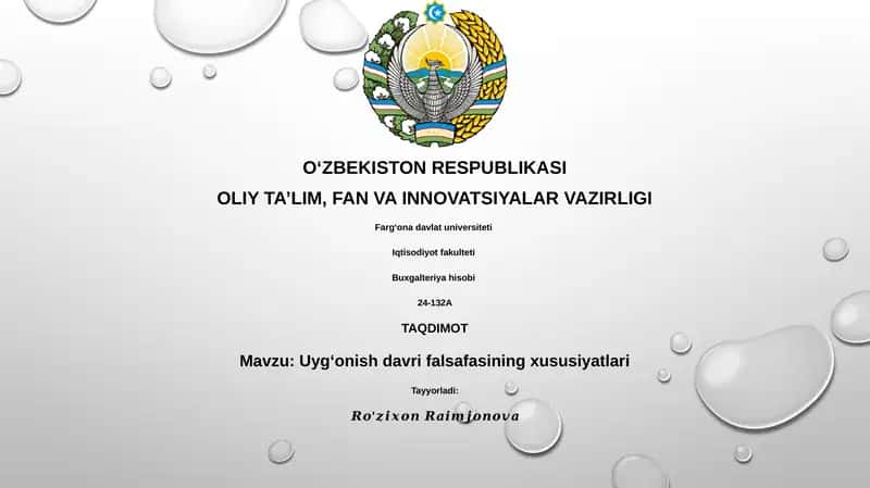 Uygʻonish davri falsafasining xususiyatlari