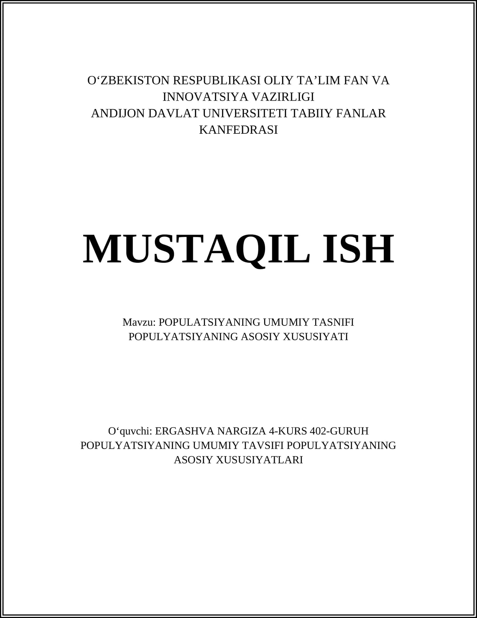Aholi soni va zichligi