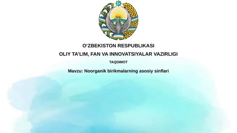 Noorganik birikmalar ning asosiy sinflari