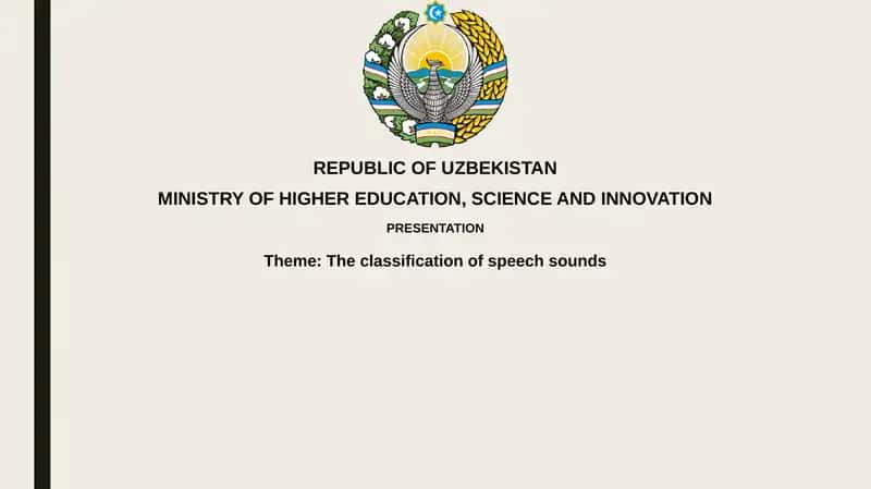 Classification of Speech Sounds