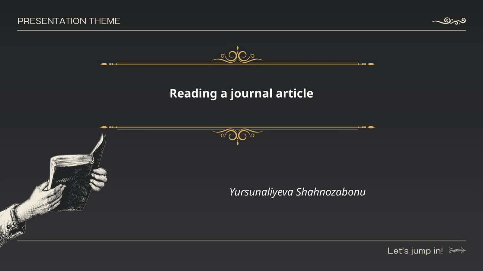 Reading a journal article