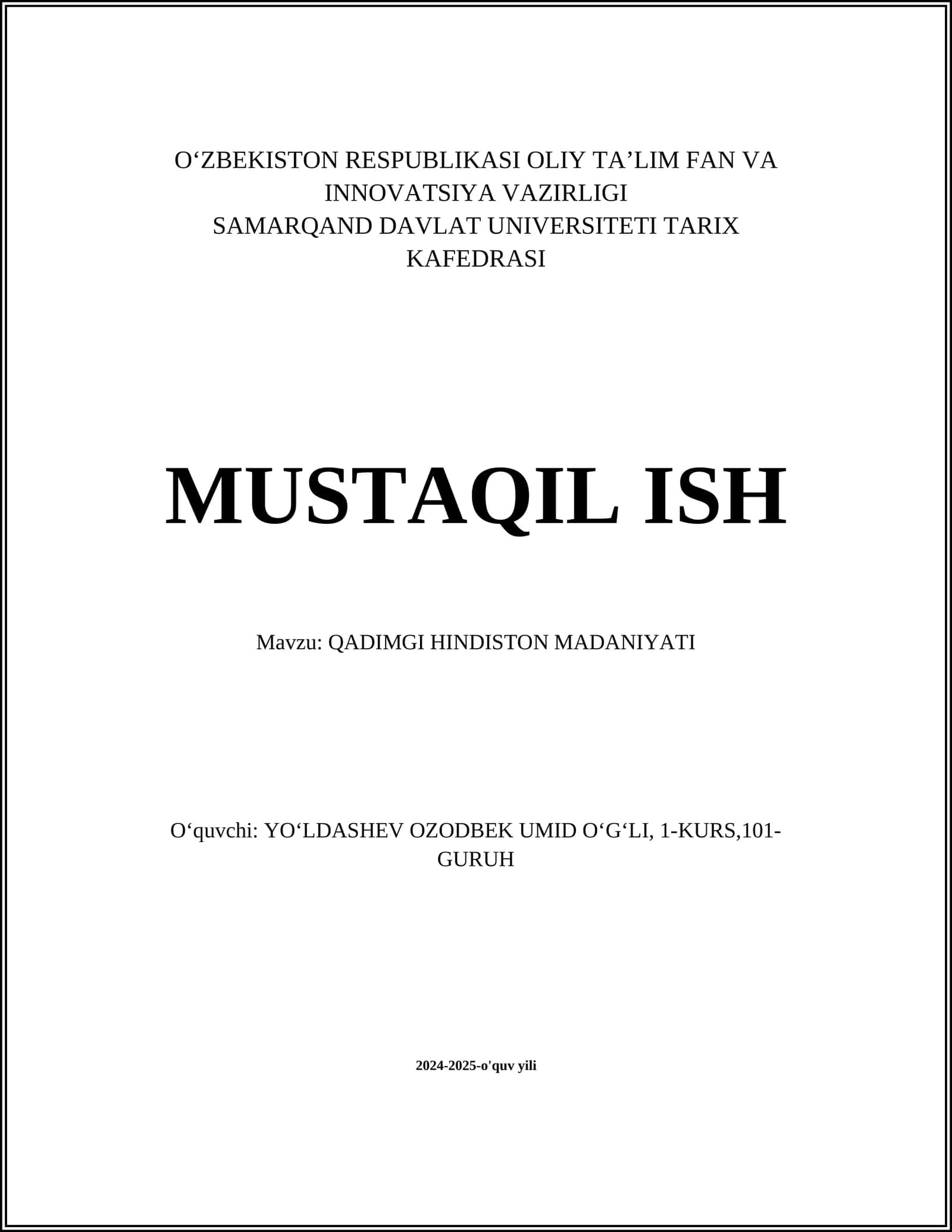 QADIMGI HINDISTON MADANIYATI
