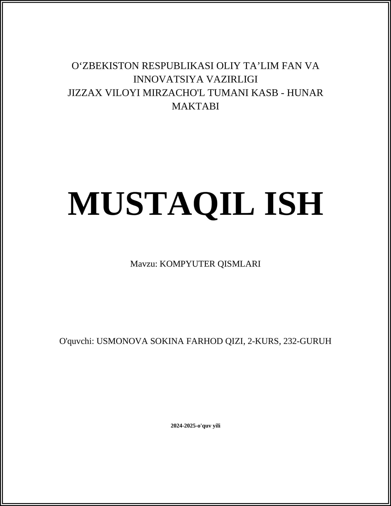 KOMPYUTER QISMLARI