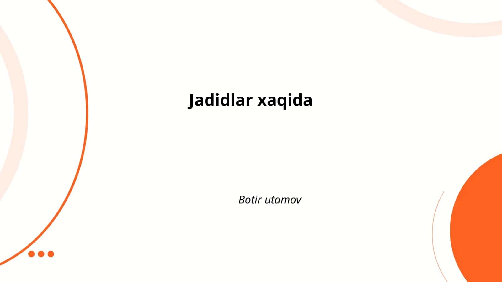 Jadidlar harakati tarixi