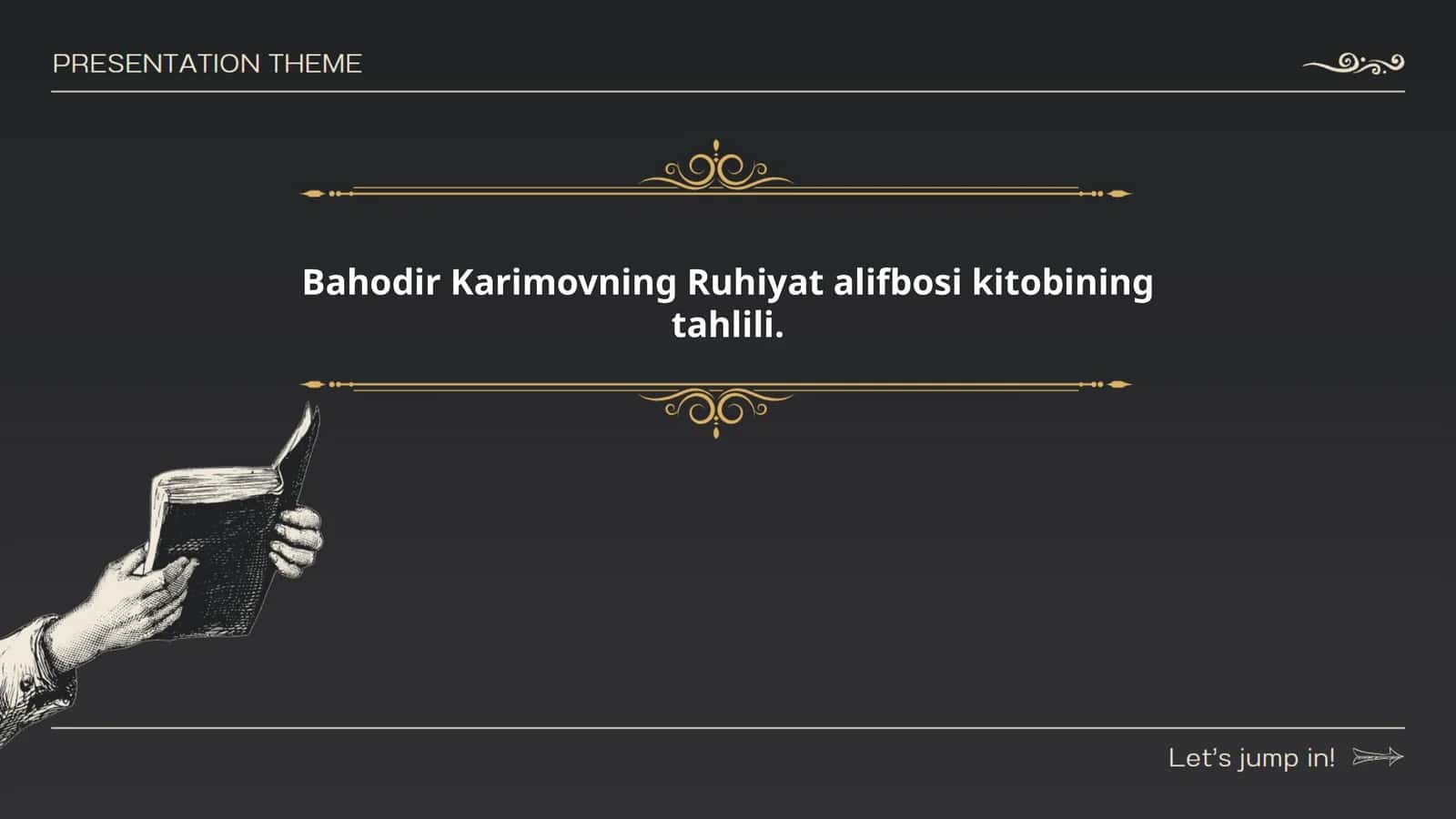 Bahodir Karimovning Ruhiyat alifbosi kitobining tahlili
