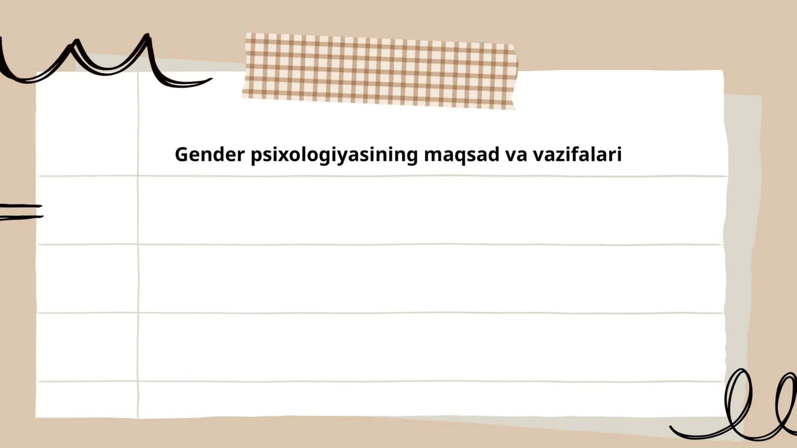 Gender psixologiyasining maqsad va vazifalari