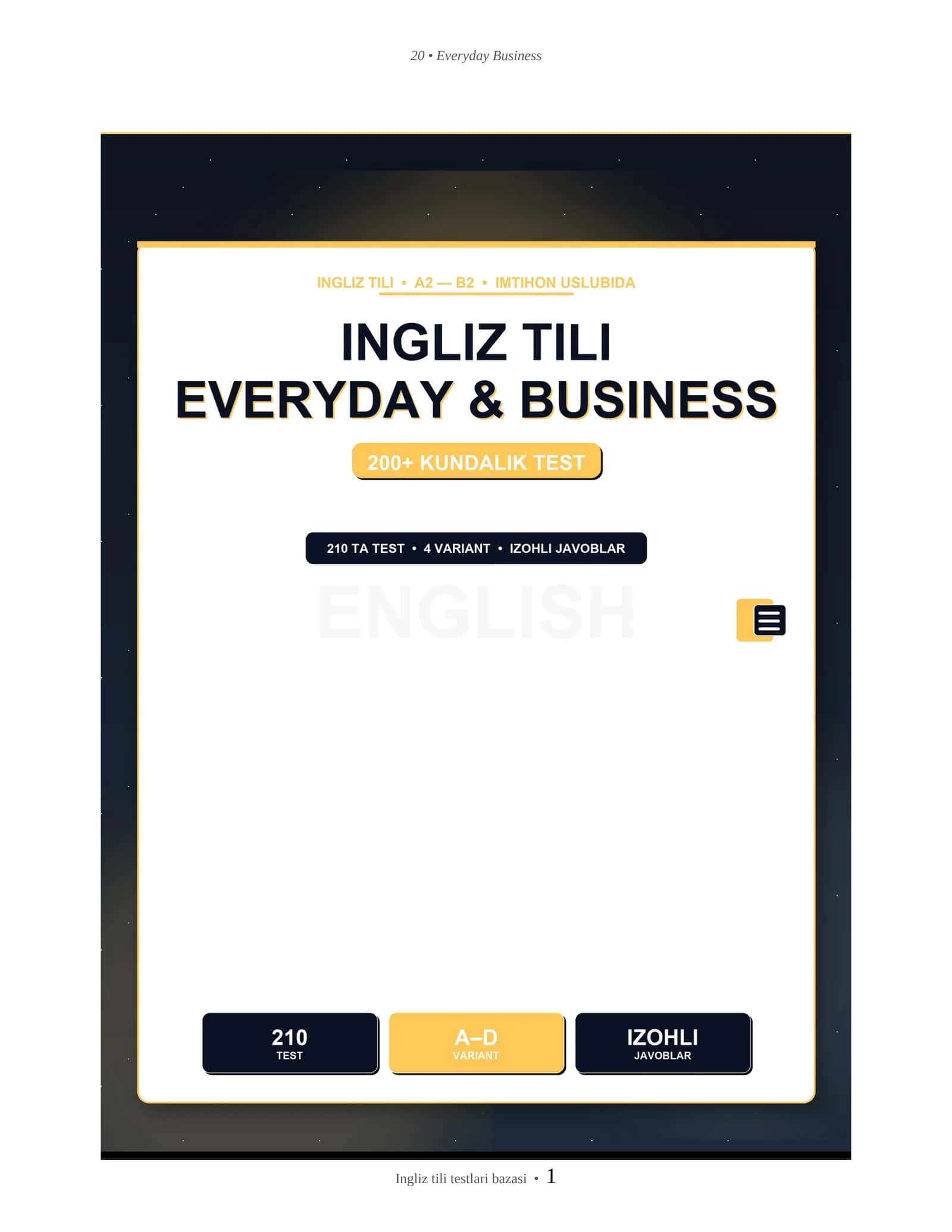 INGLIZ TILI TESTLARI BAZASI