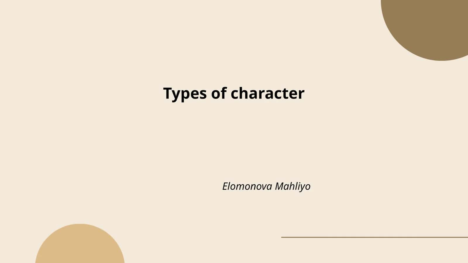 Types of character