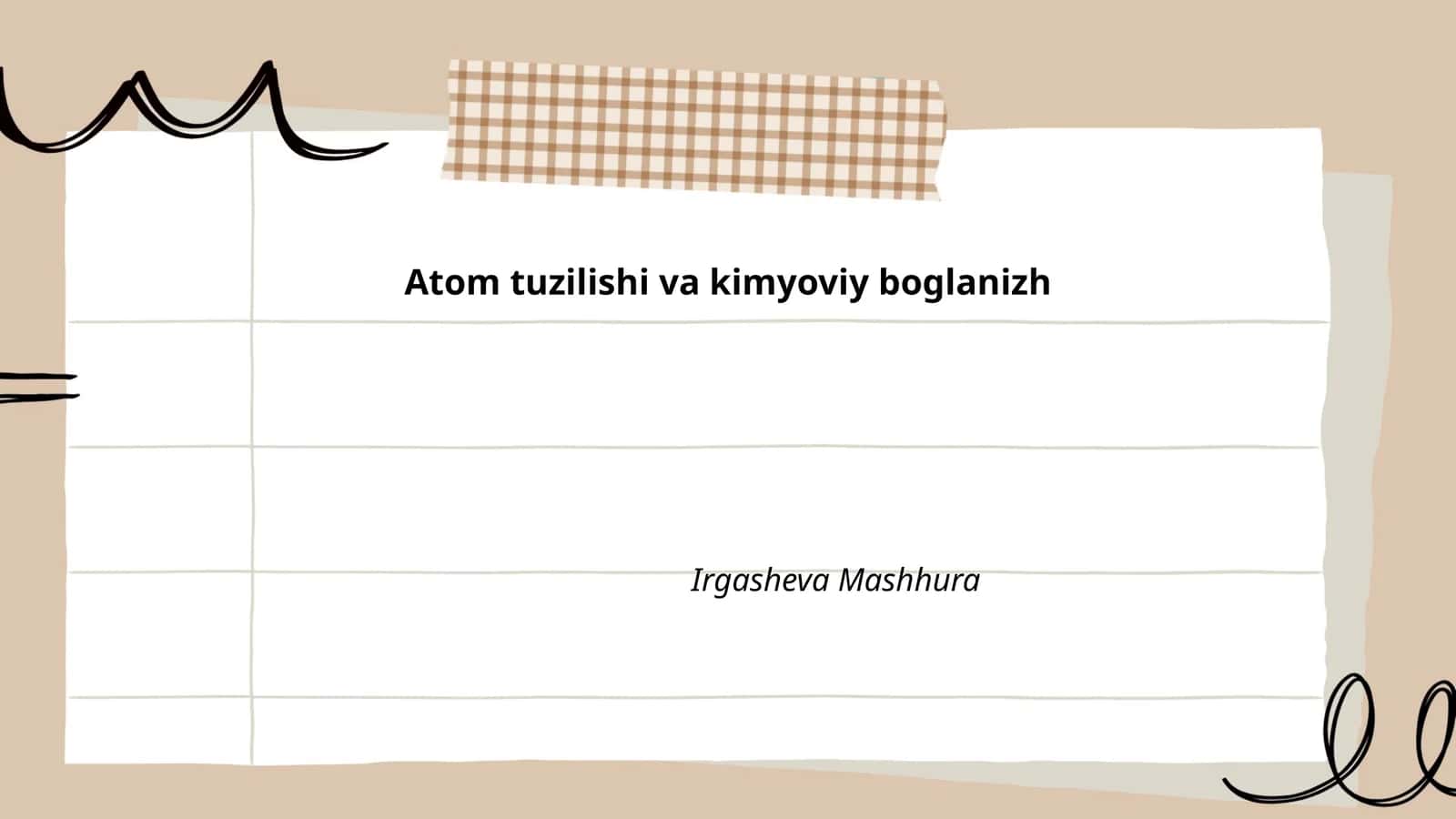 Atom tuzilishi va kimyoviy boglanizh