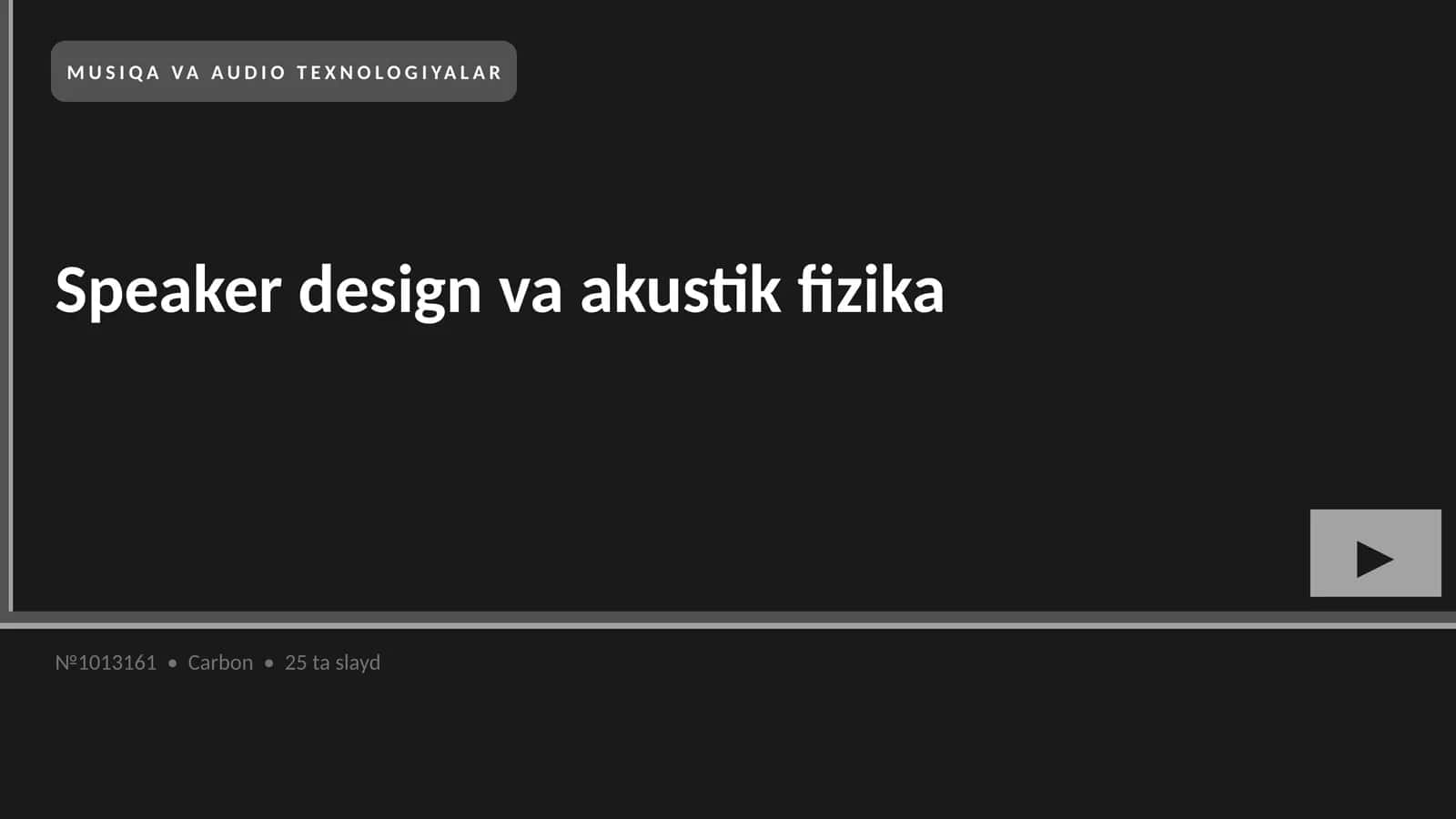 Speaker design va akustik fizika