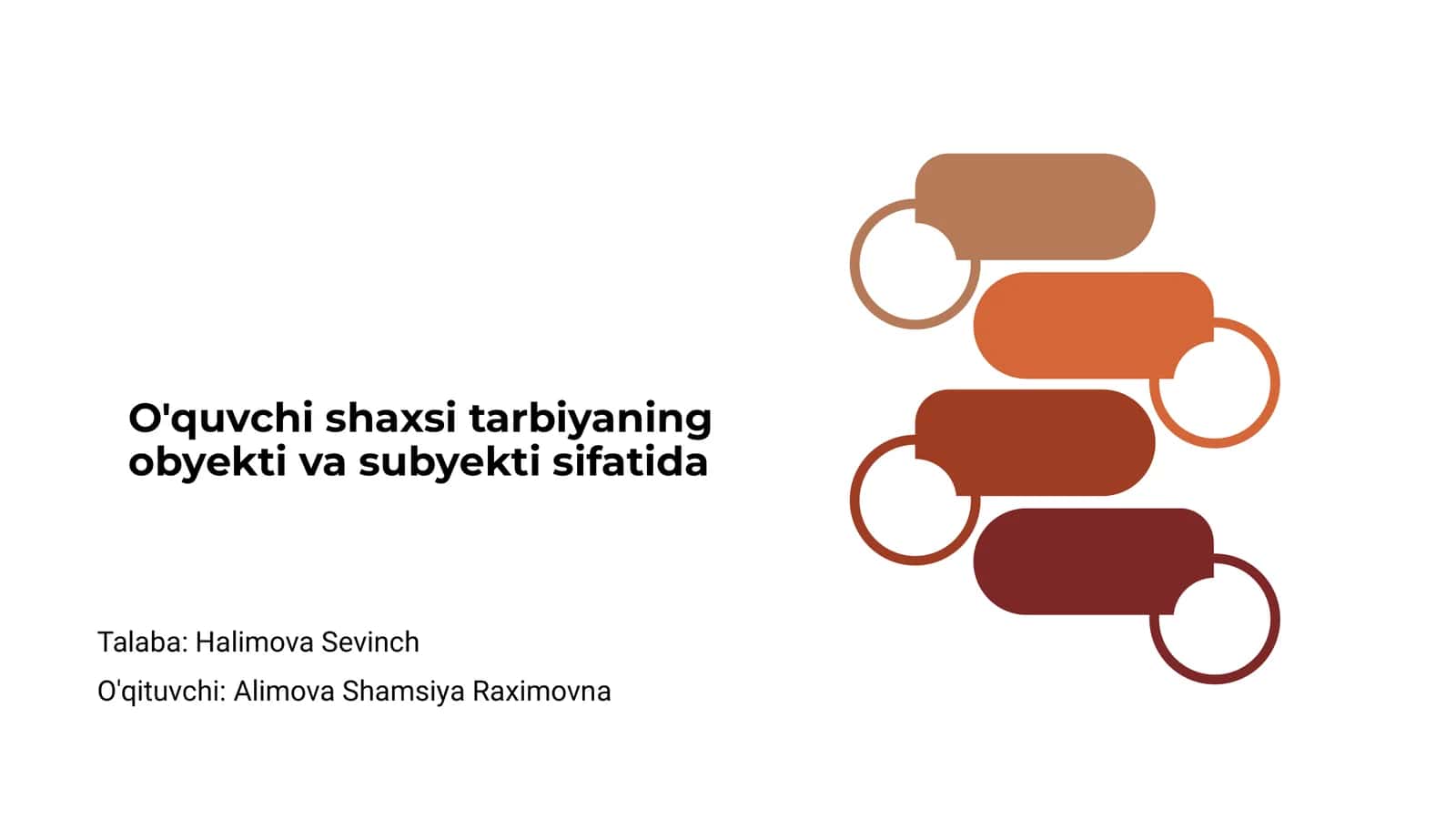 O'quvchi shaxsi tarbiyaning obyekti va subyekti sifatida