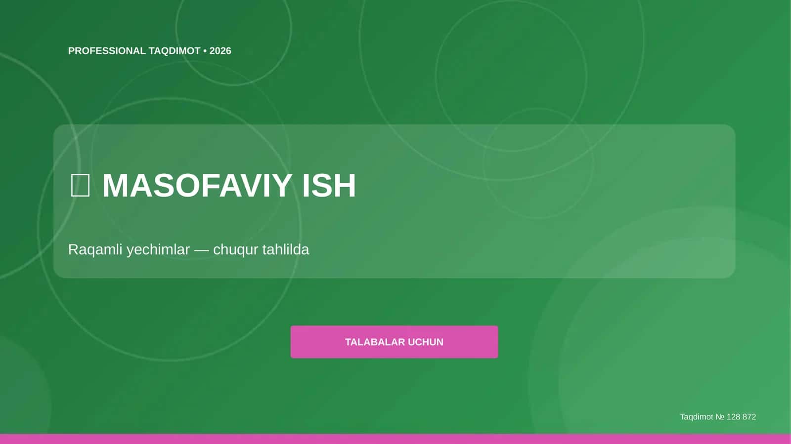 MASOFAVIY ISH: RAQAMLI YECHIMLAR