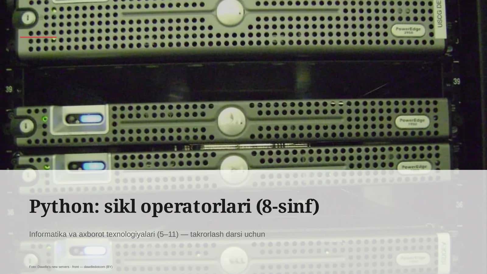 Python: sikl operatorlari (8-sinf)
