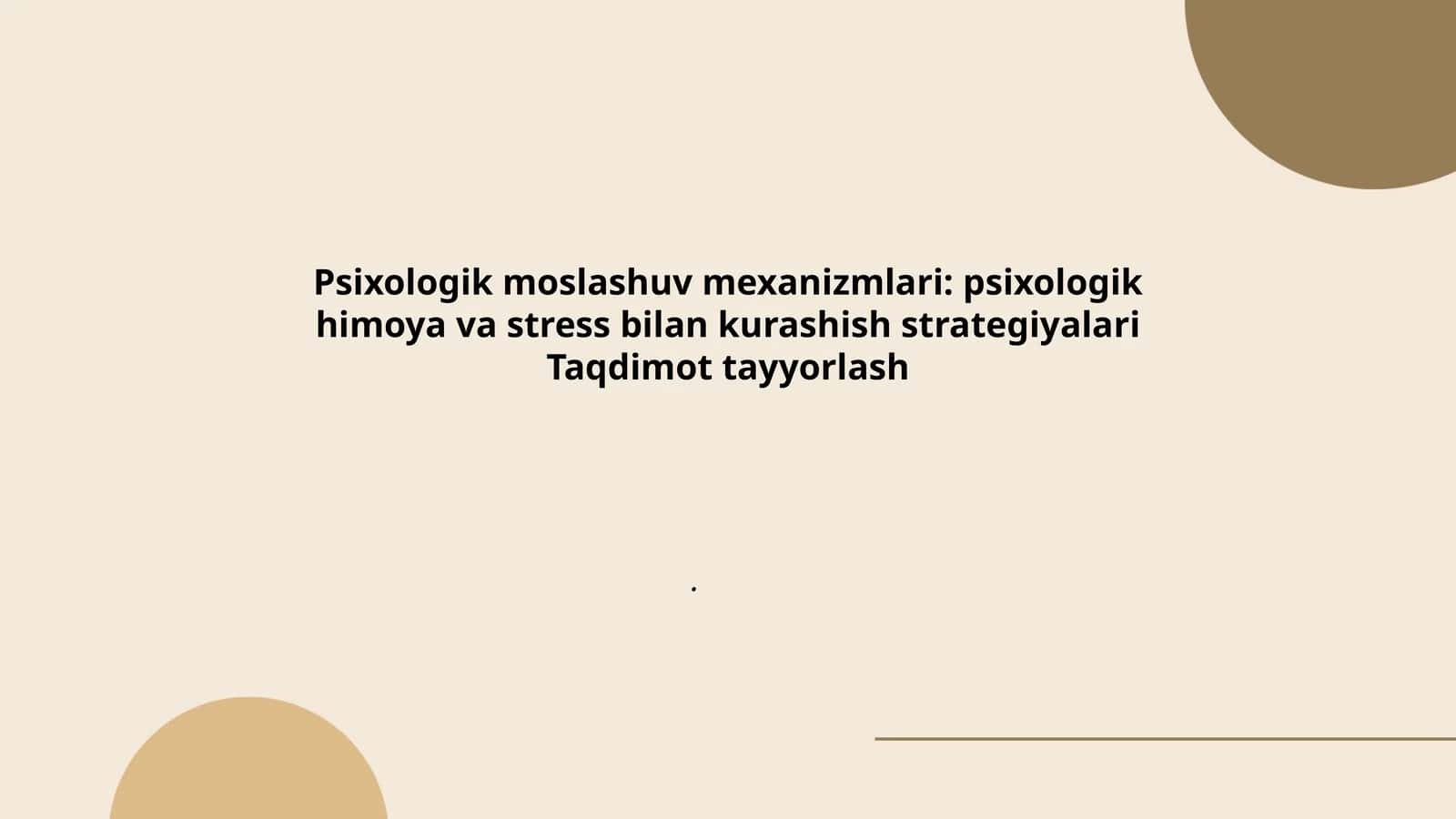 Psixologik moslashuv mexanizmlari