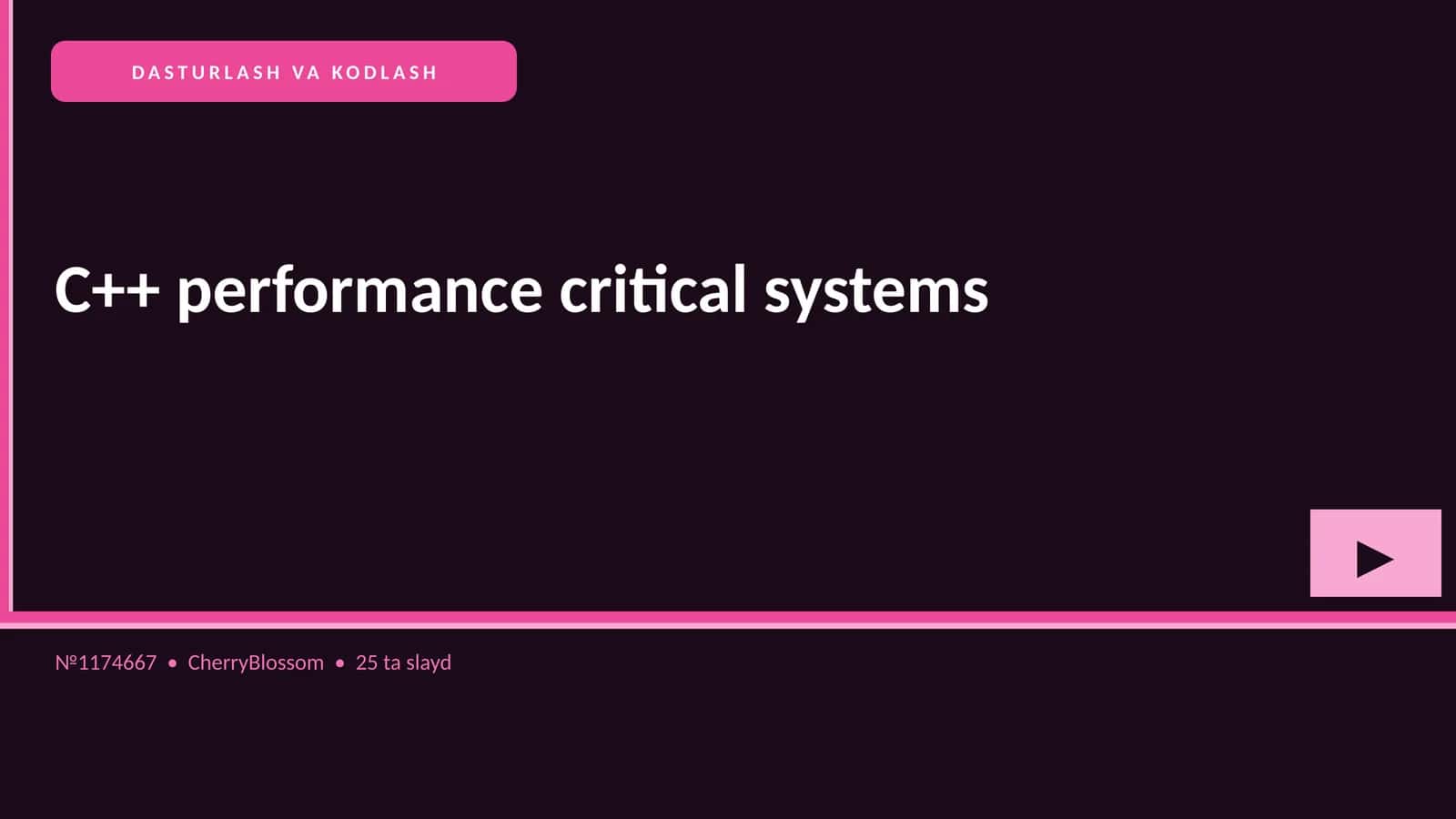 C++ performance critical systems