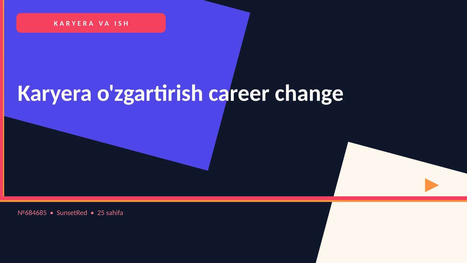 Karyera o'zgartirish career change