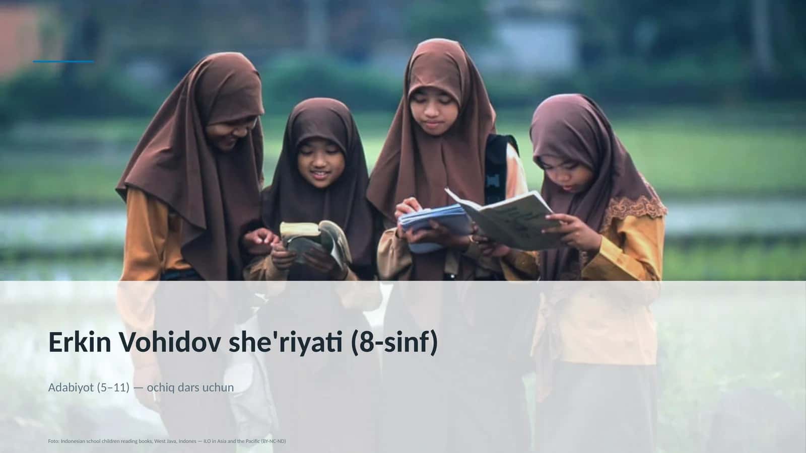 Erkin Vohidov she'riyati (8-sinf)
