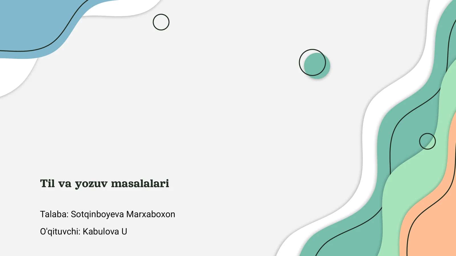 Til va yozuv masalalari