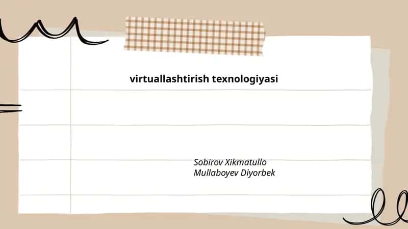 Virtuallashtirish texnologiyasi