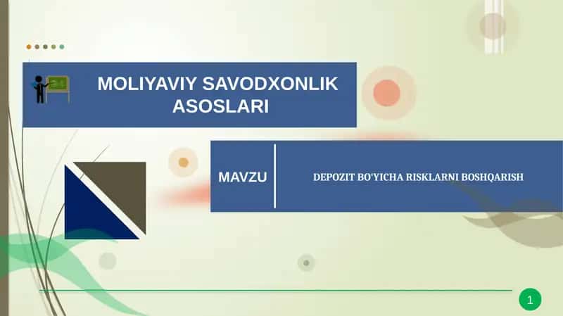 DEPOZIT BO‘YICHA RISKLARNI BOSHQARISH