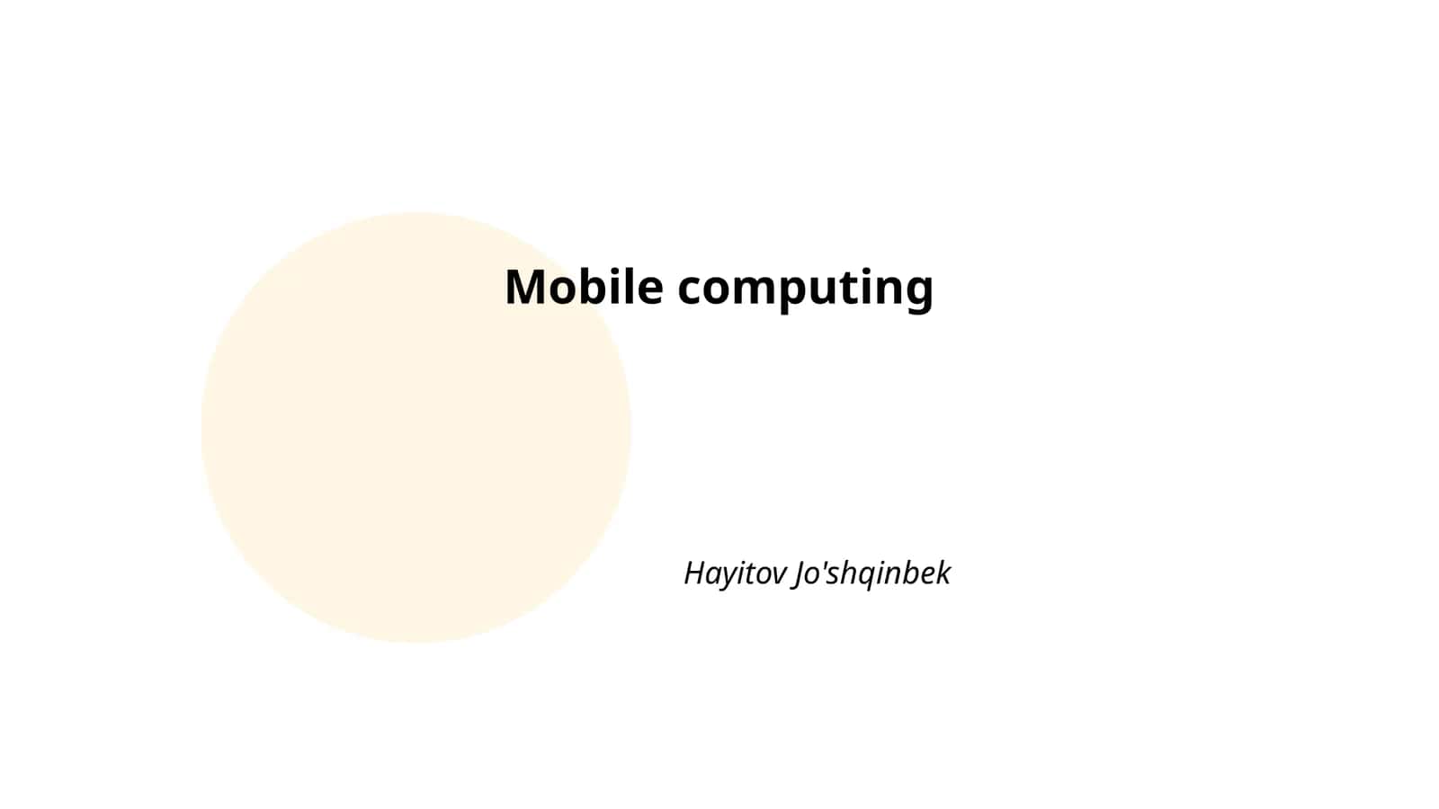 Mobile computing