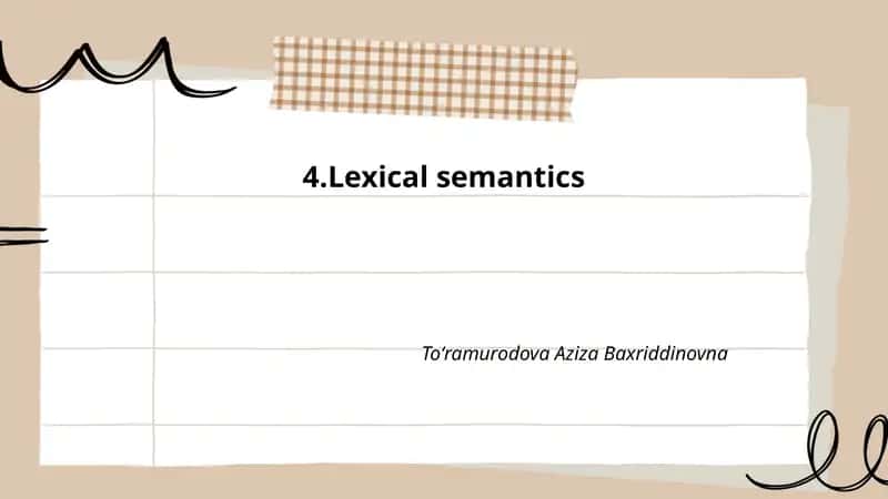 Lexical semantics