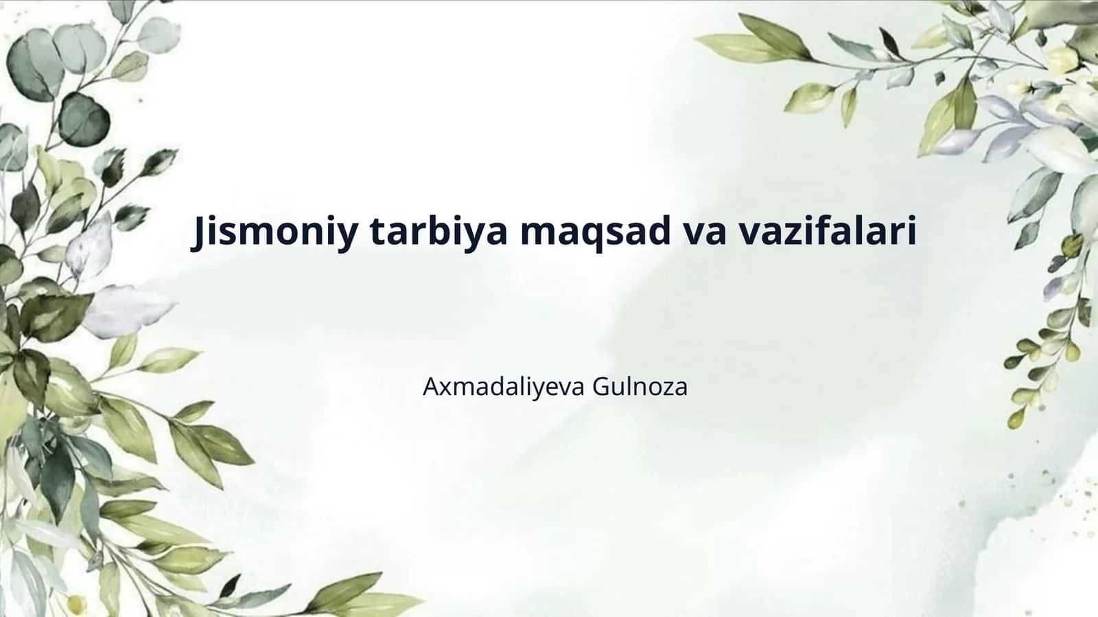 Jismoniy tarbiya maqsad va vazifalari