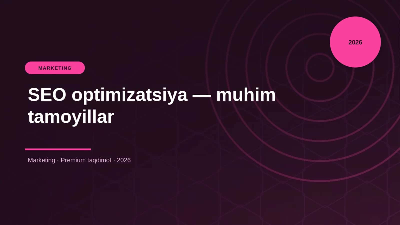 SEO optimizatsiya — muhim tamoyillar
