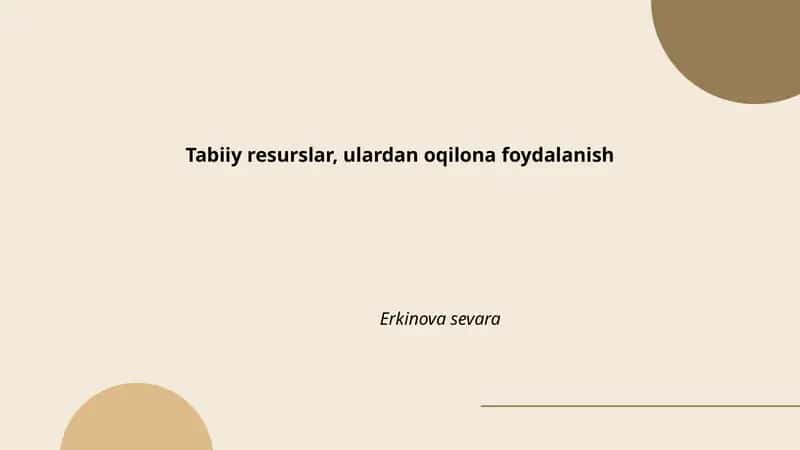 Tabiiy resurslar