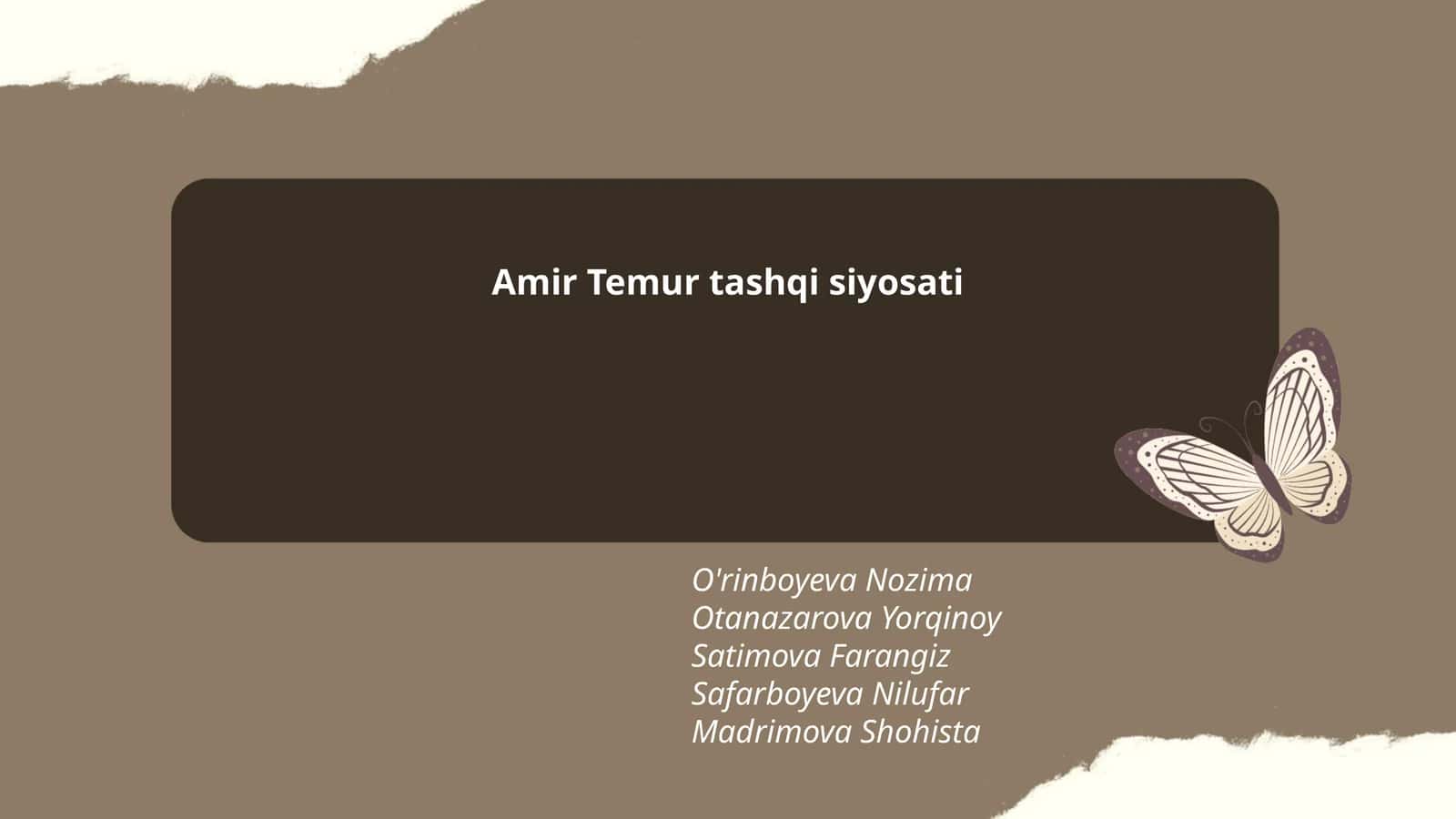 Amir Temur tashqi siyosati