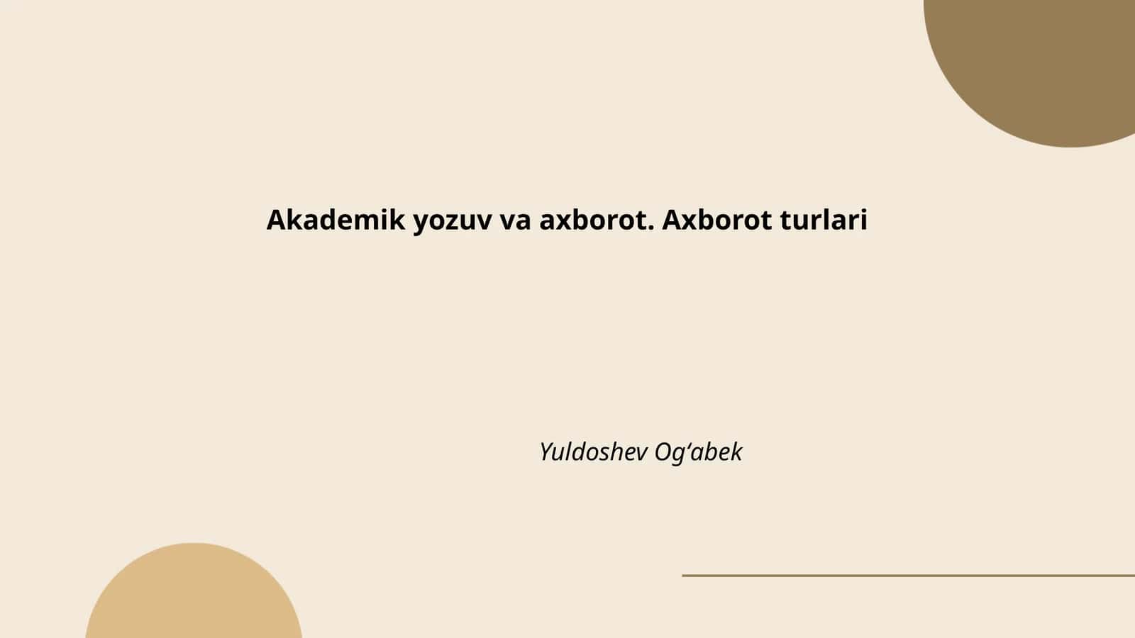 Akademik yozuv va axborot. Axborot turlari