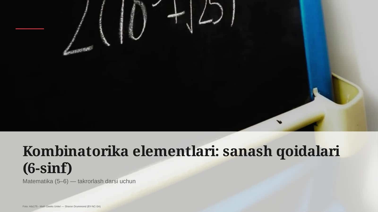 Kombinatorika elementlari: sanash qoidalari (6-sinf)