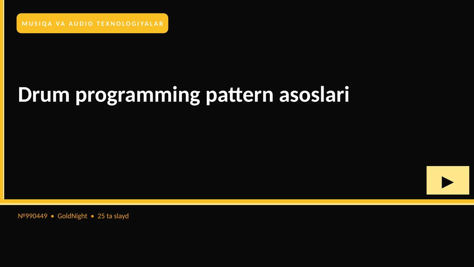 Drum programming pattern asoslari