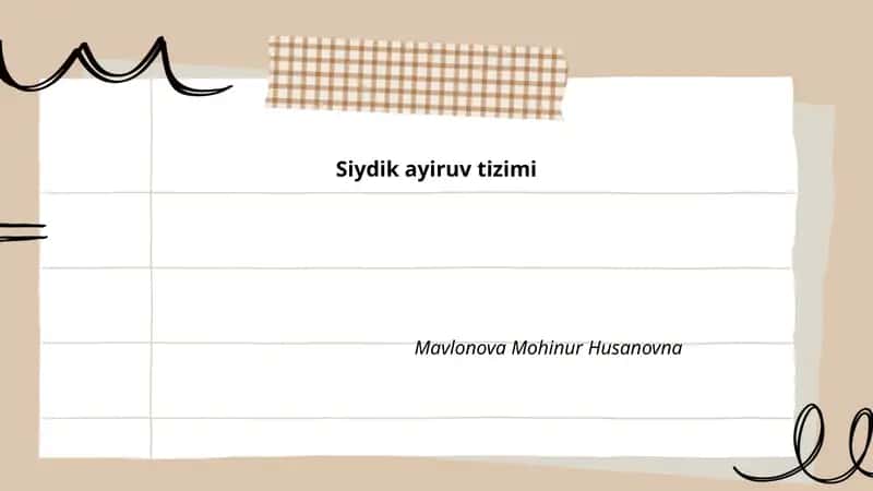 Siydik ayiruv tizimi