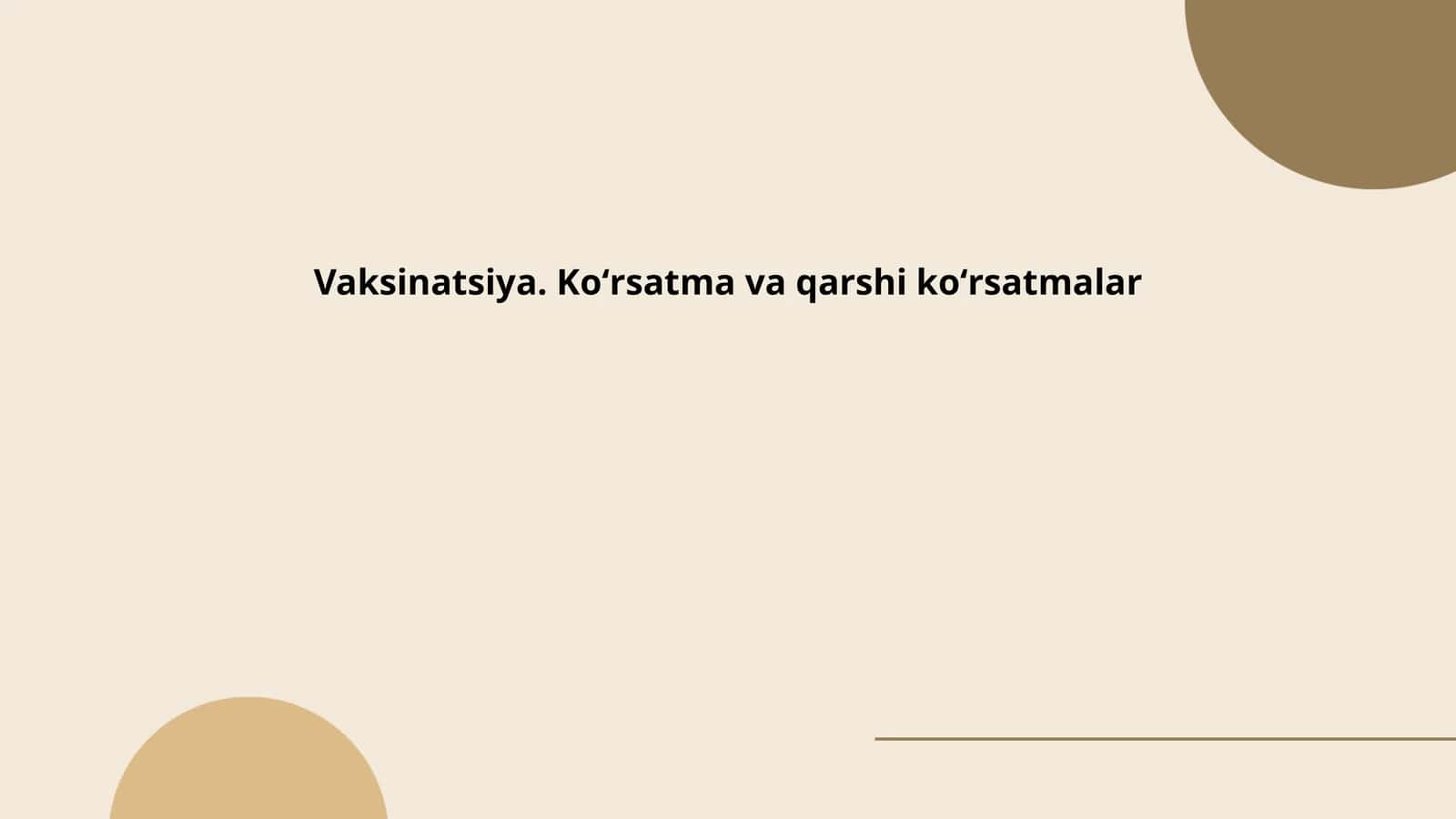 Vaksinatsiya. Koʻrsatma va qarshi koʻrsatmalar