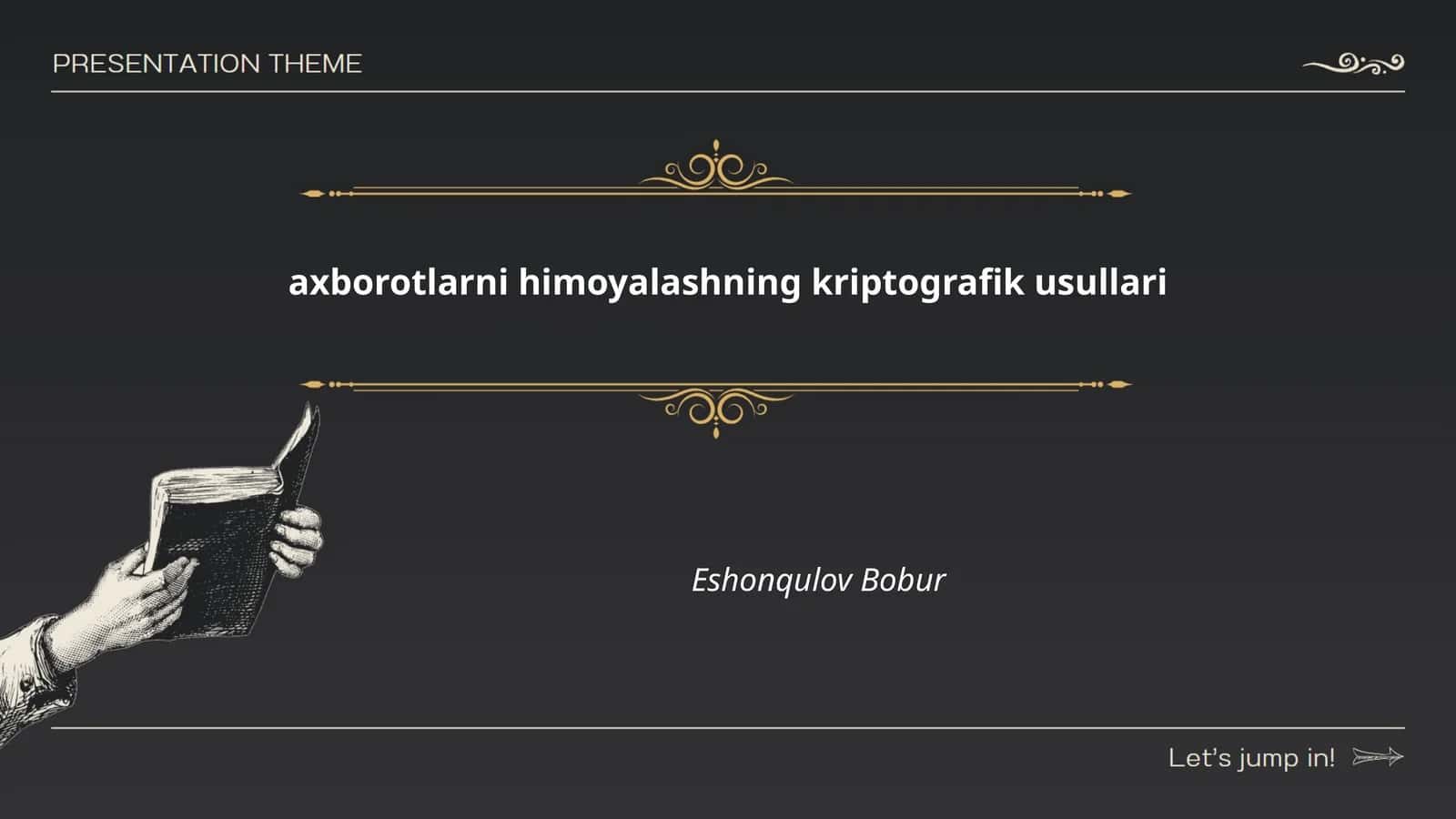 axborotlarni himoyalashning kriptografik usullari