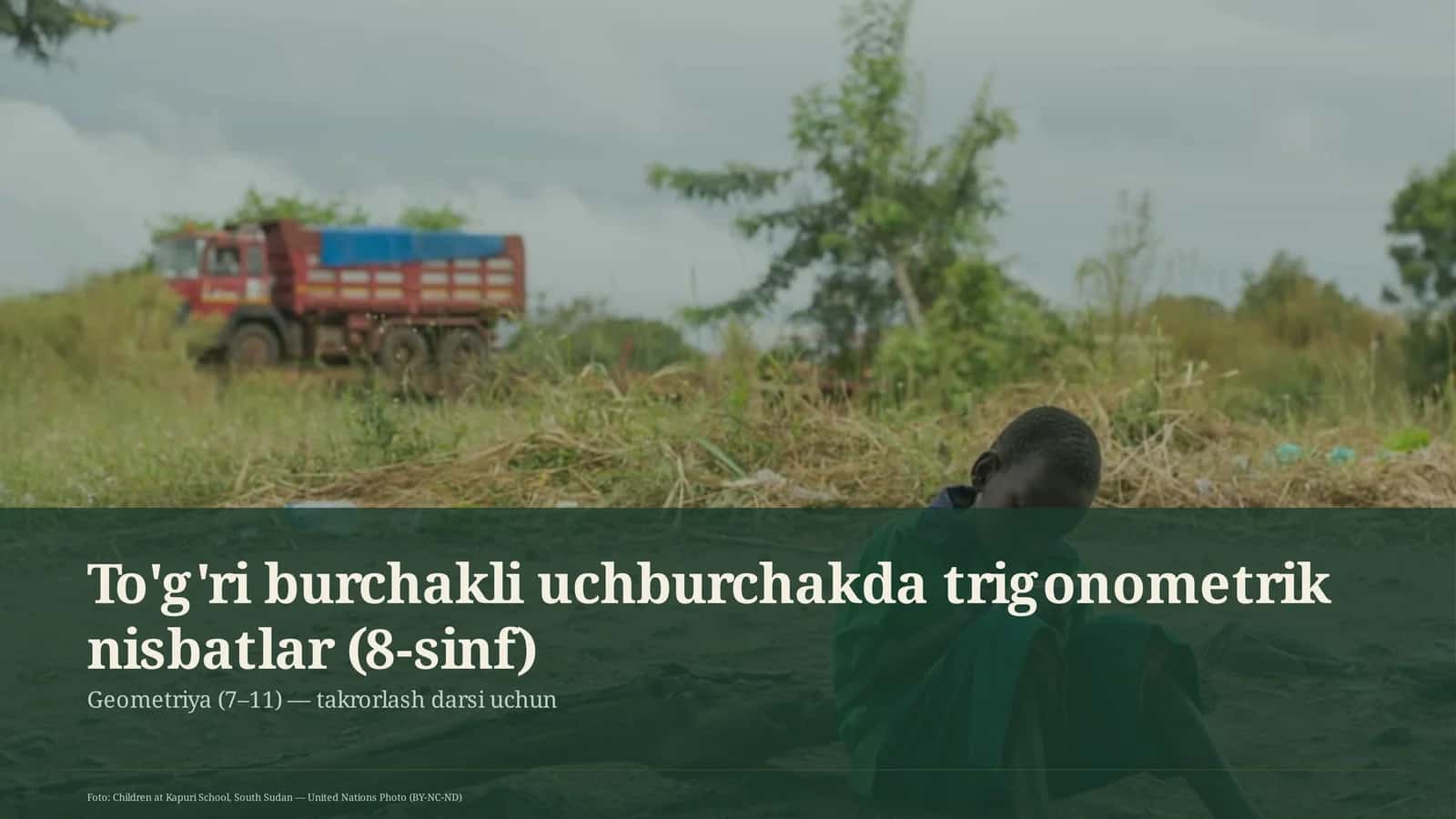 To'g'ri burchakli uchburchakda trigonometrik nisbatlar (8-sinf)