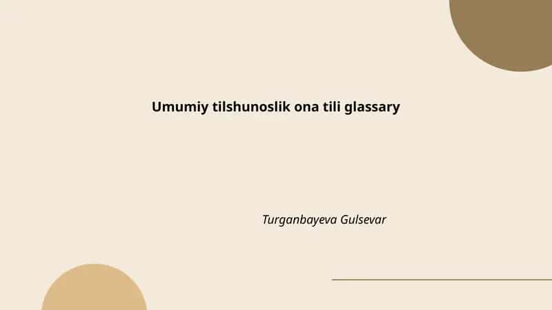 Umumiy tilshunoslik ona tili glassary