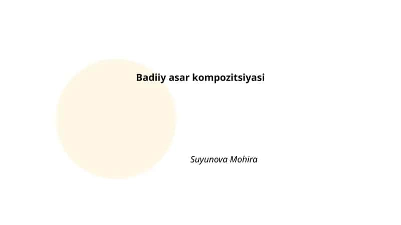 Badiiy asar kompozitsiyasi