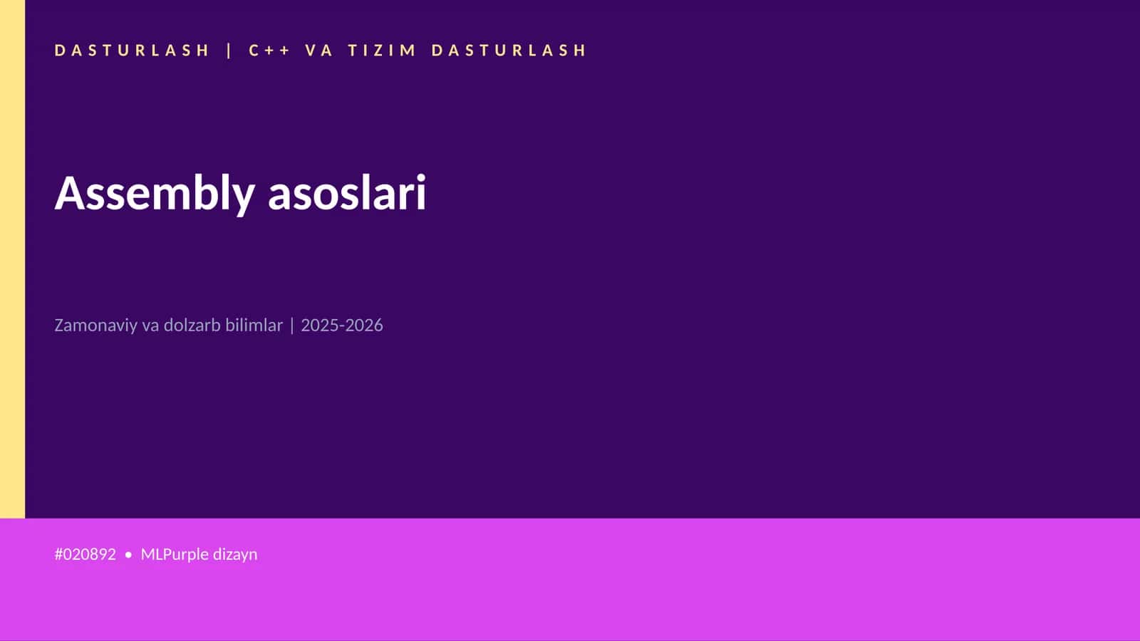 Assembly asoslari