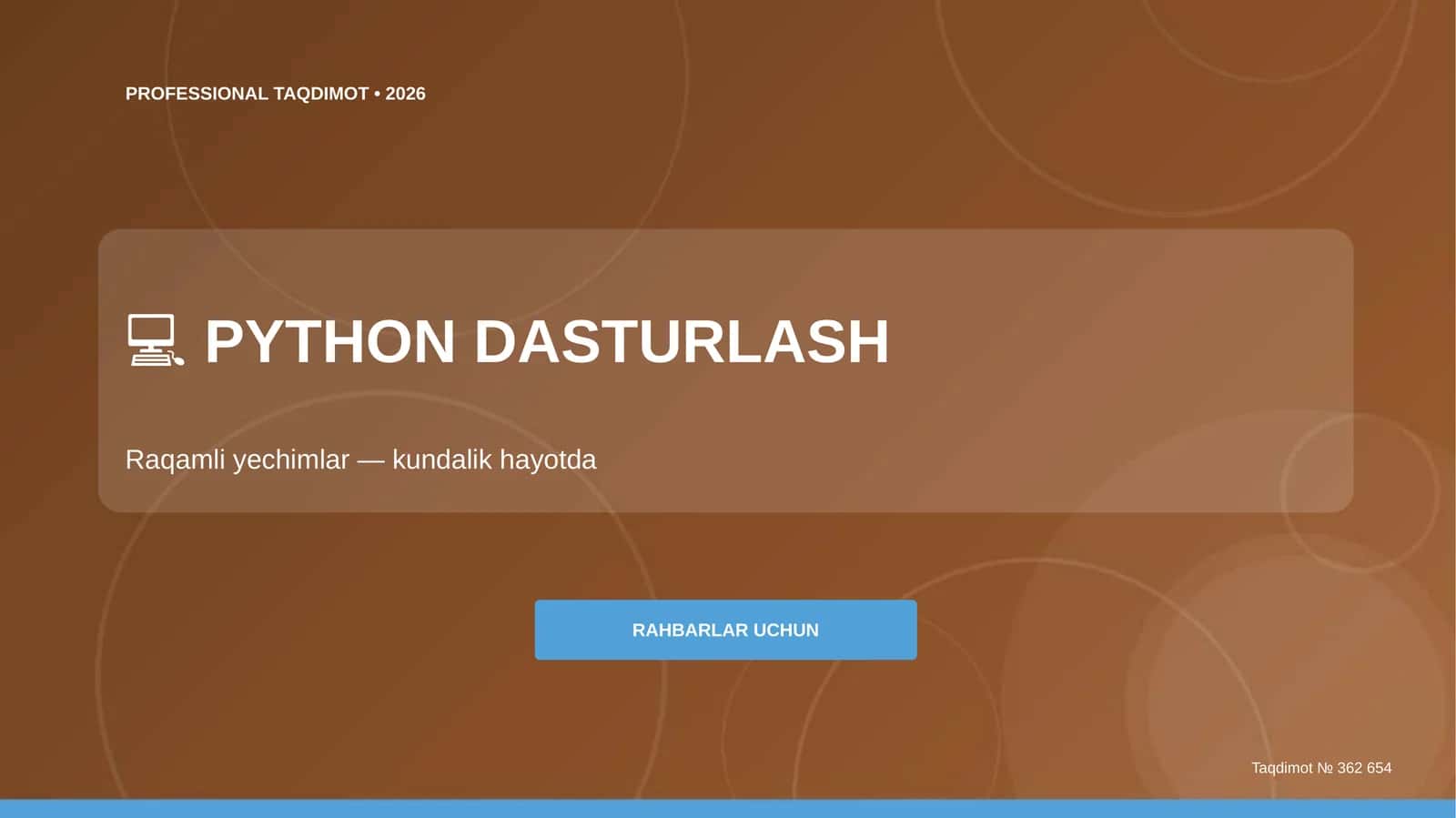 Python Dasturlash: Raqamli Yechimlar (Kundalik Hayotda)