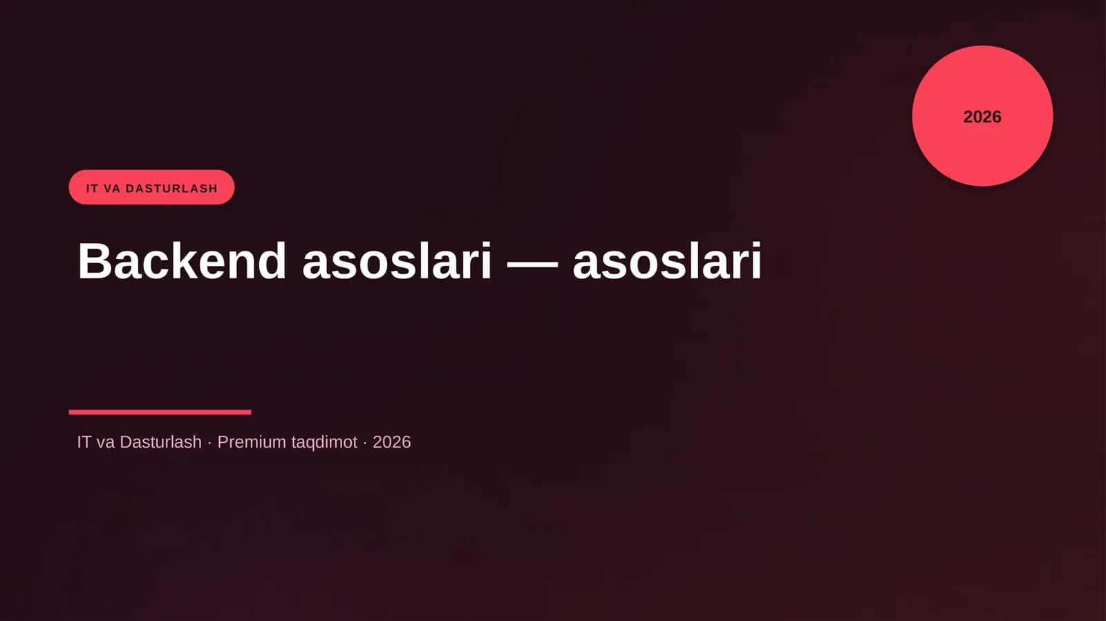 Backend asoslari — asoslari
